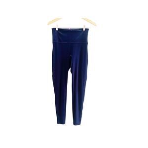 Spanx Leggings Womens Large Blue Velvet Super Skinny Fit Pull-On Minimalist
